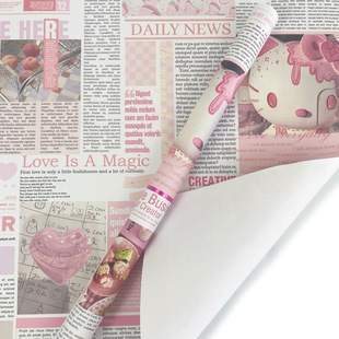 Ins Style Pink 1 English Wrapping Paper Kraft Paper Simple Gift Paper Wrapping Paper Florist Paper Gift Paper Tulip