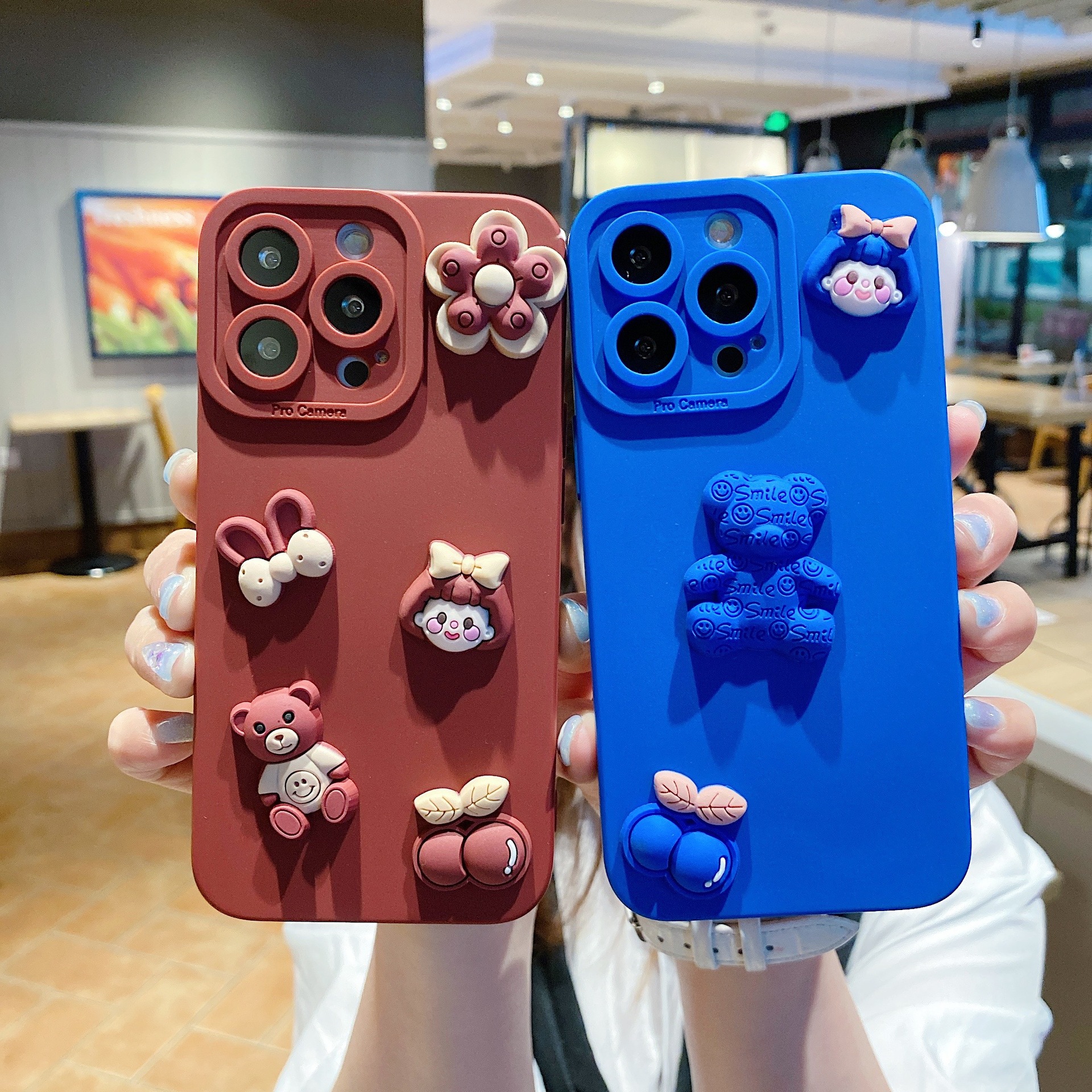 Aplicable a Apple nuevo dibujos animados muñeca creativa estuche de teléfono móvil pupila anti-caída se puede personalizar estuche de teléfono móvil Huawei image 3