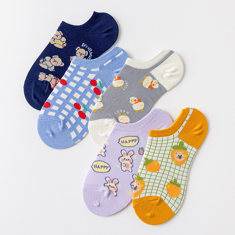 Female Japanese cartoon super short tube (boat socks) socks