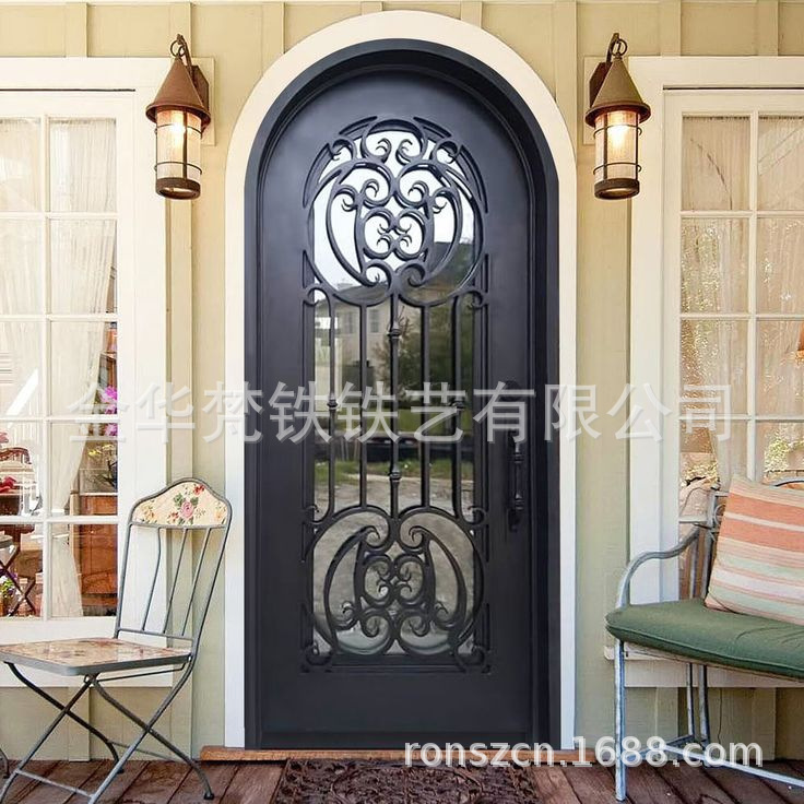 Direct Sales from the Manufacturer: Forged Iron Entry Doors, French and European Style Vintage Courtyard Gates, Customizable in Size and Design