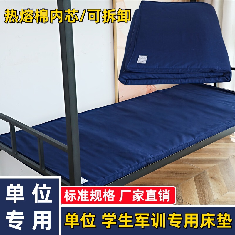 Authentic Fire-Resistant Blue Mattress for Student Military Training, Army Green Moisture-Proof Cotton Pad, Unit Dormitory Pure White Hot-Melt Mattress