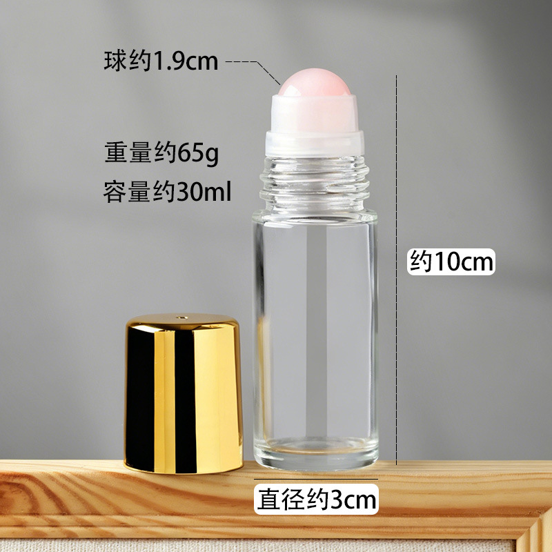 Frasco Roll-On de Cristal Natural y Vidrio para Aceites Esenciales