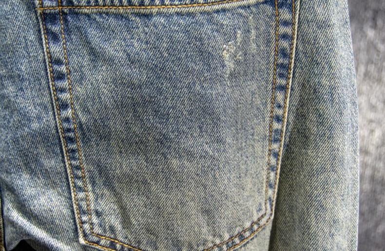 Men's High Street Ripped Denim Shorts Stylish Mid-Length Loose Fitting Straight Leg Casual Patched Five Point Pants_mkmklike.com