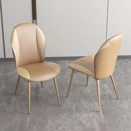 意式轻奢家用餐椅靠背书桌现代简约高亮面小户型餐椅设计师创意椅