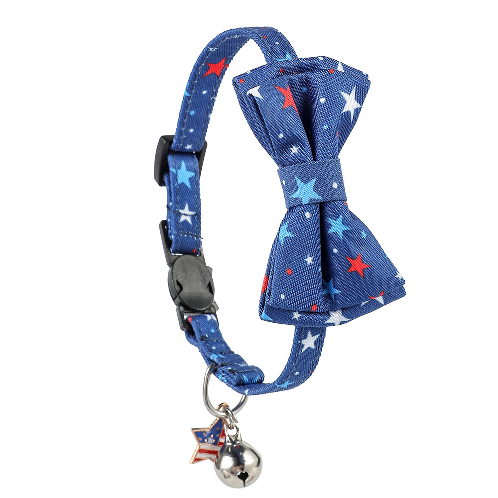 TANPOPO transfronterizo collar de gatos arco joyas de mascotas corbata de gatos Día de la Independencia collar de mascotas