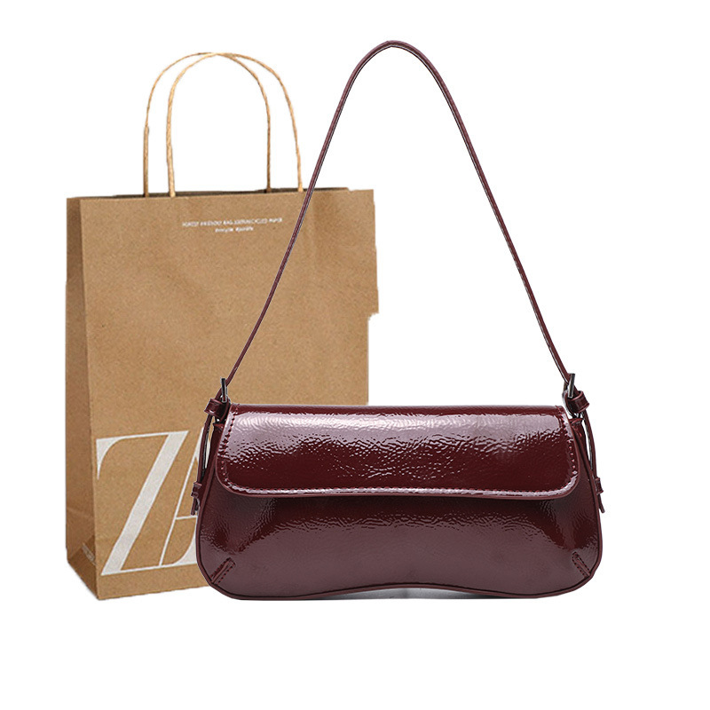 Zara Underarm Baguette Bag 2026 Spring New Product, Lazy Style, Fashionable, Simple, Commuter Flap Red Handbag