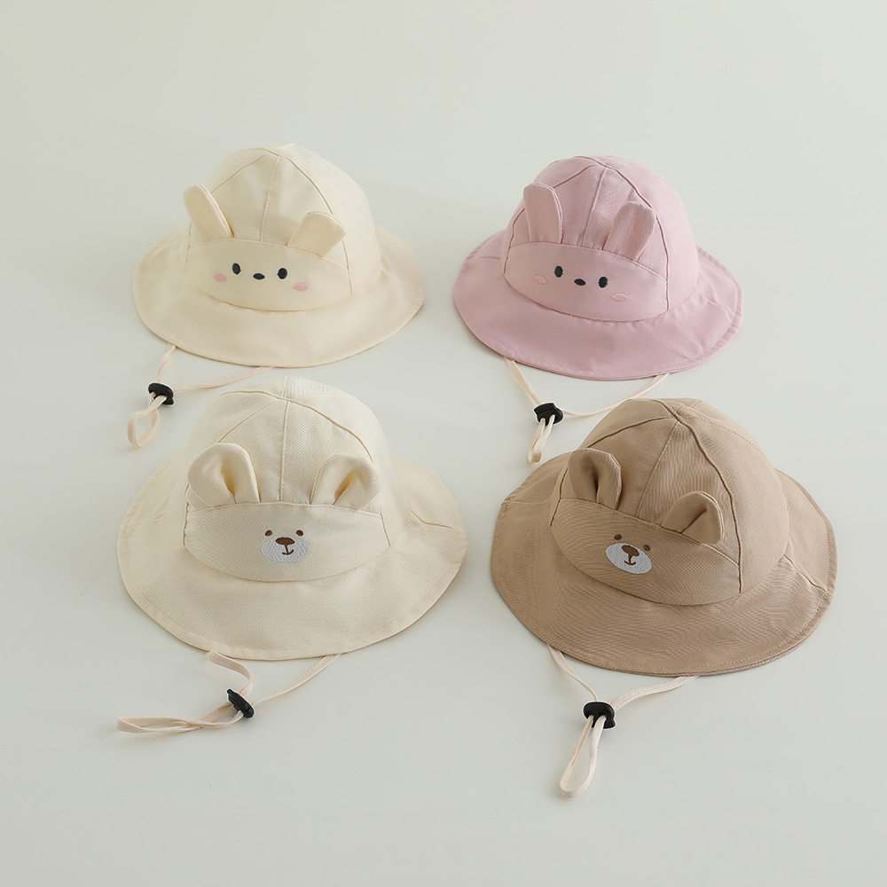 Sombrero para el sol para bebés, estilo lindo de verano, niña, sombrero para el sol de algodón fino, sombrero de pescador de protección solar para bebés y bebés