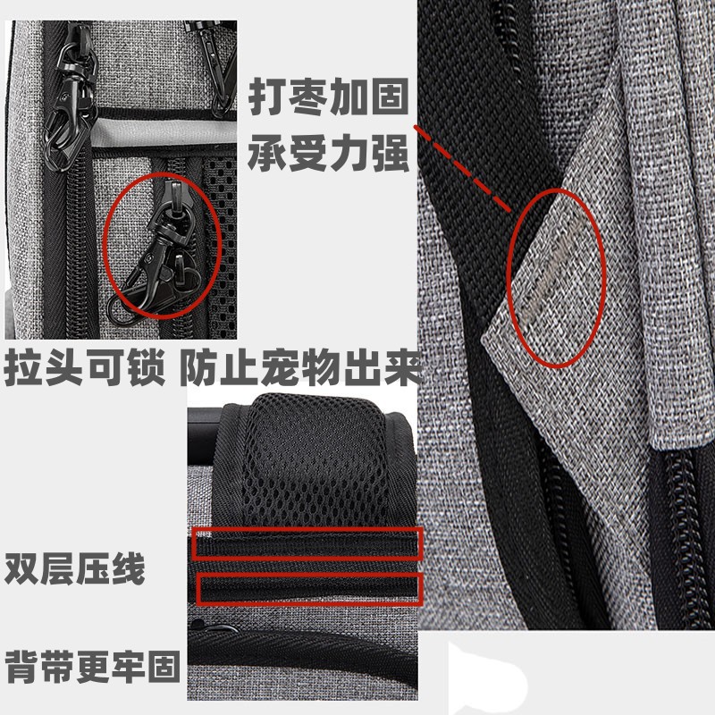 Nueva bolsa para mascotas, bolsa para gatos de doble hombro, mochila para perros plegable y expandible transpirable portátil, gran capacidad