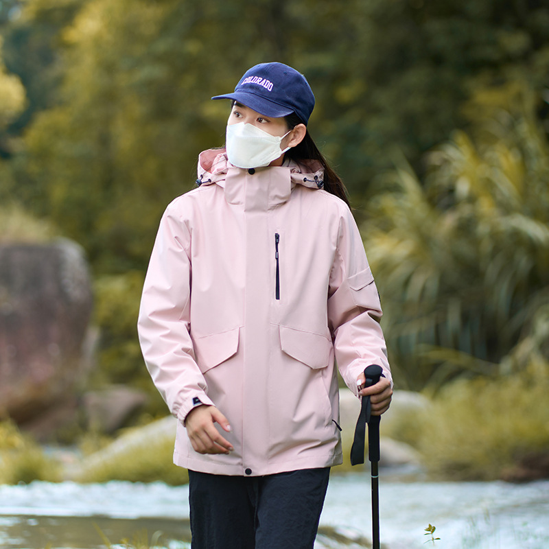 Mountain-Style Jacket for Women, Three-In-One Water-Resistant, Windproof and Warm Two-Piece Set for Men, Suitable for Cycling, Trekking, and Mountaineering