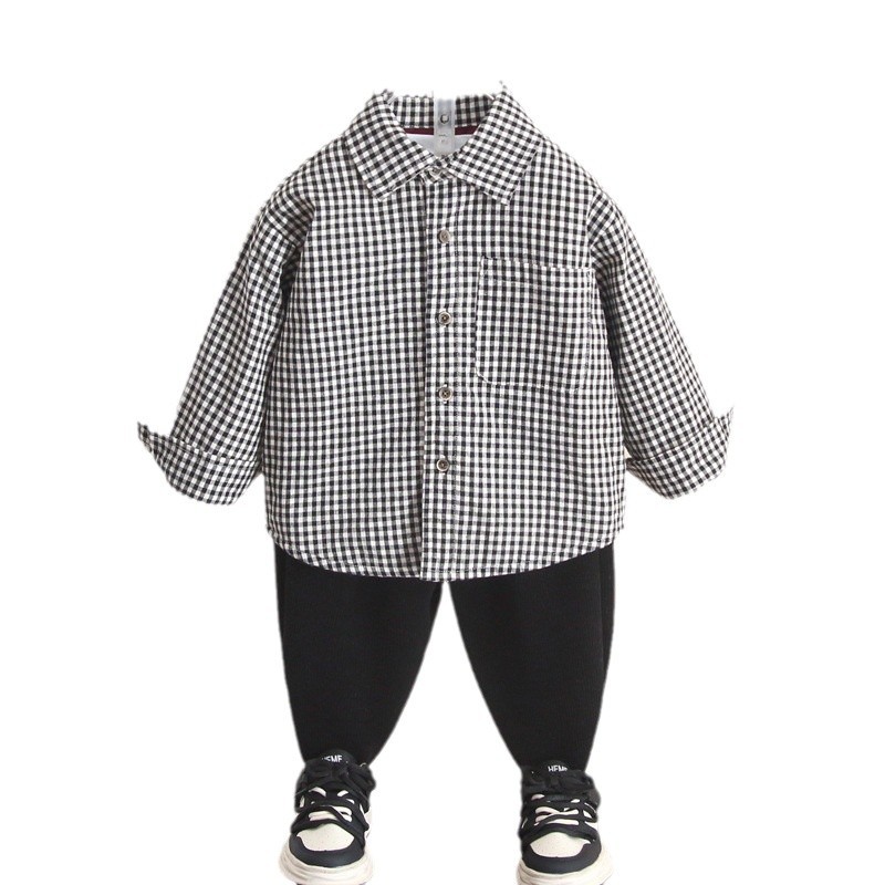 7008 chaqueta de camisa de algodón de clip para niño 2025 nueva camisa de abrigo grueso de invierno para niños