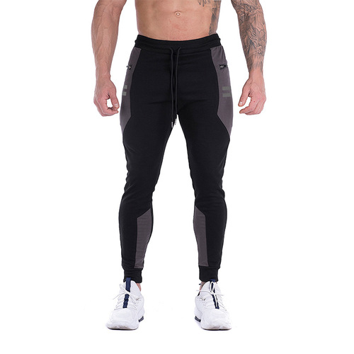  Foreign Trade Sports Pants Men's Quick-Drying Trousers Muscle Fitness Pants Running Reflective Training Squats Slim Fit Small Leg Pants