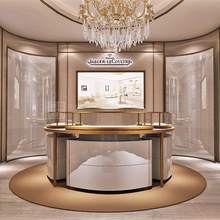 設計制作整店珠寶展示櫃展櫃金色櫃台品玻璃珠寶黃金專櫃櫃台
