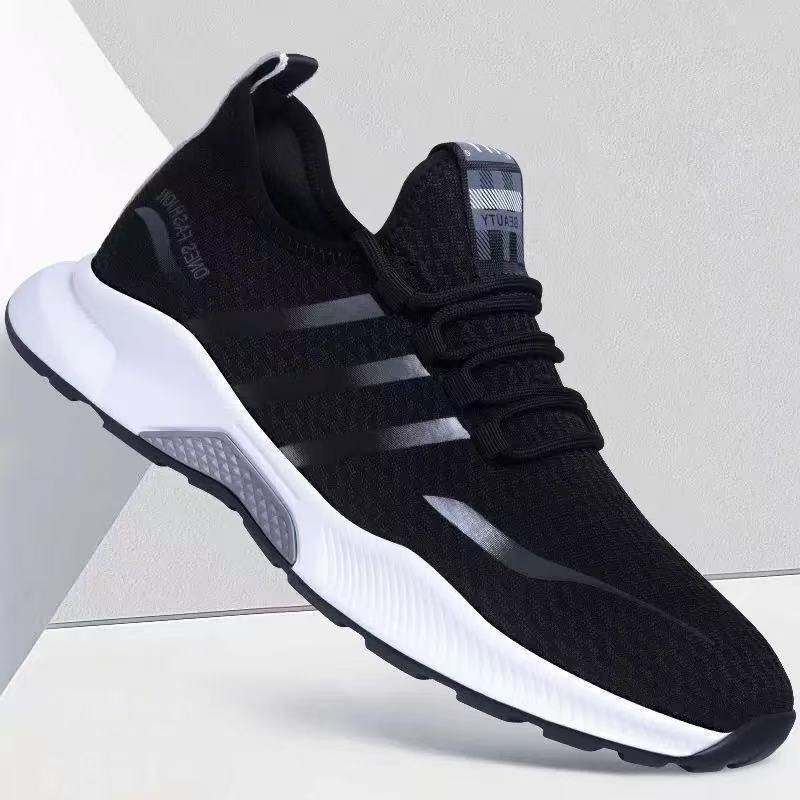 Trendy New Autumn Breathable Fly-Knit Mesh Trendy Shoes Korean Style Men's Sports Casual Comfortable Running Shoes for Men