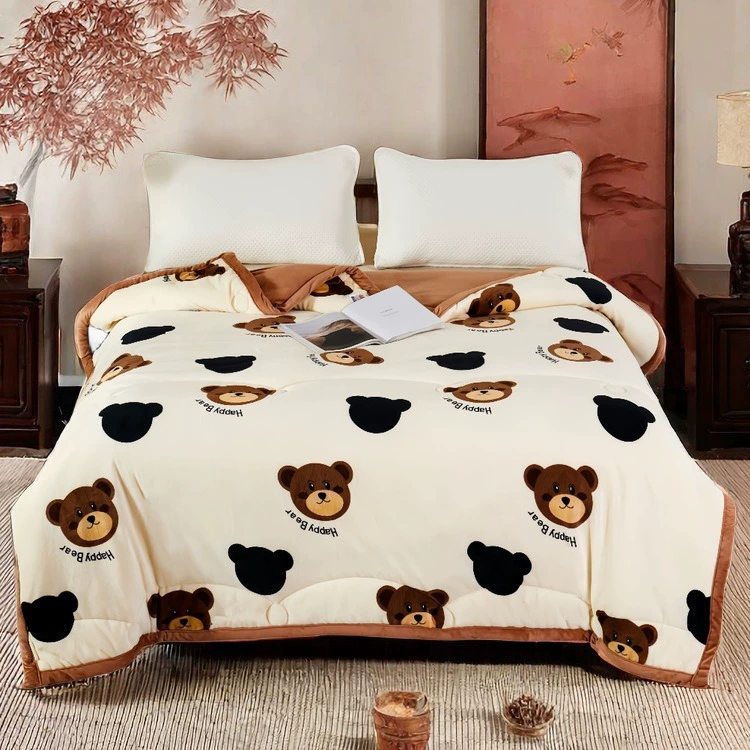 Зимнее новое двухстороннее флис стеганое одеяло утолщено, а зимнее одеяло теплое.