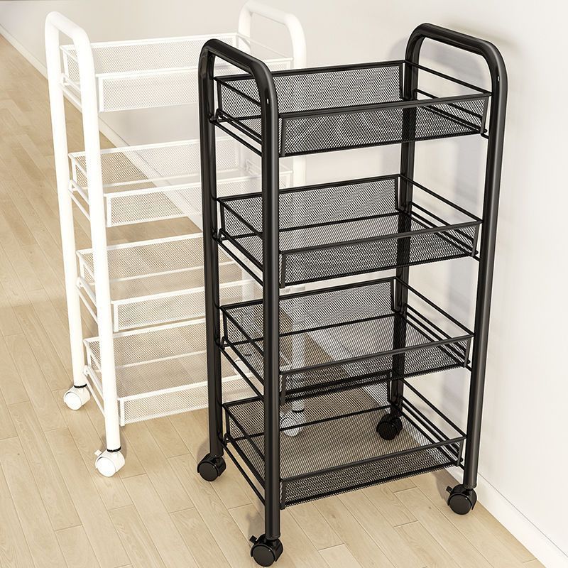 Kitchen Storage Rack Floor Multi-layer Movable Storage Rack Household Storage Cart Multifunctional Vegetable and Fruit Rack