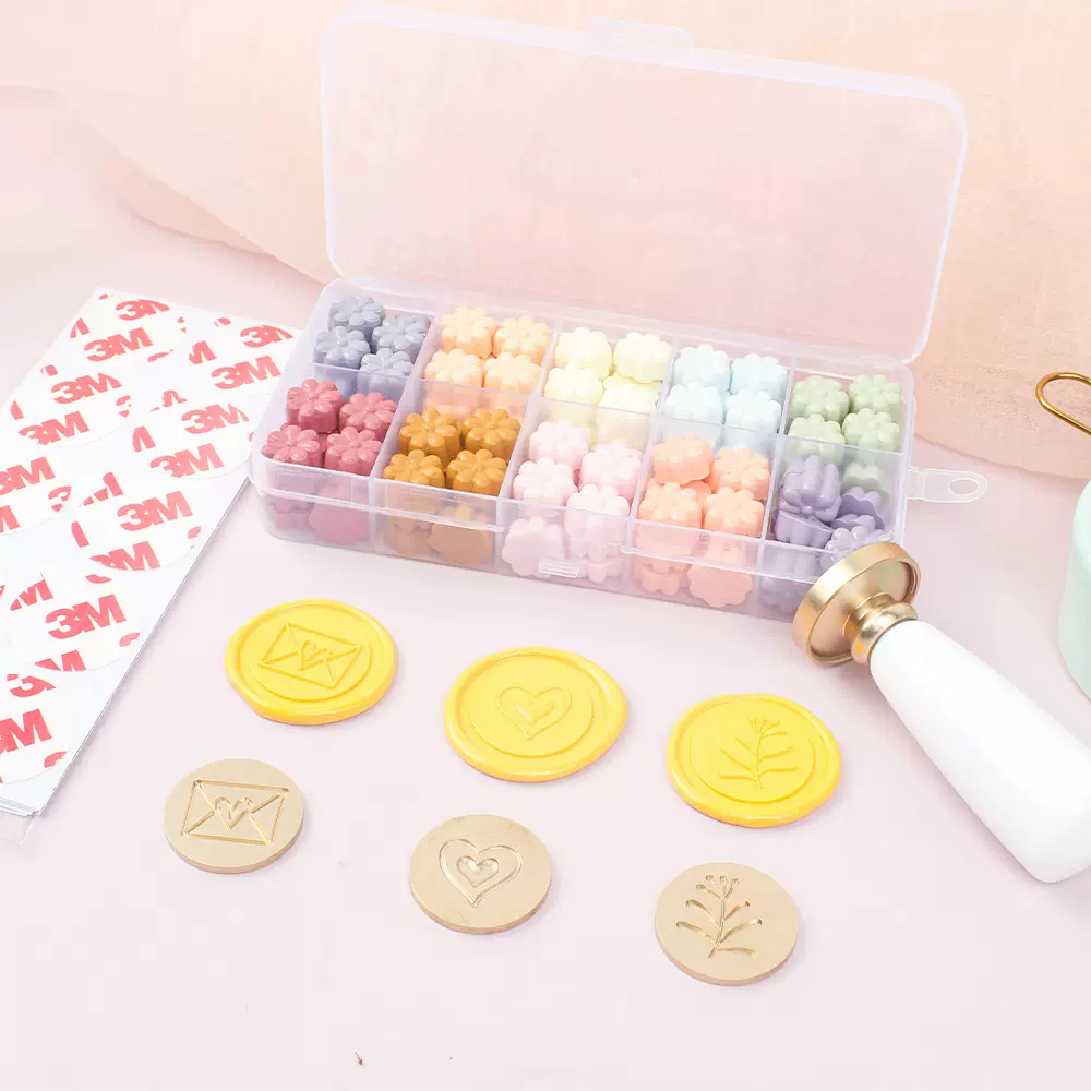 火漆印章工具DIY套装火漆蜡粒印章替换头儿童玩具蜡粒收纳盒礼盒