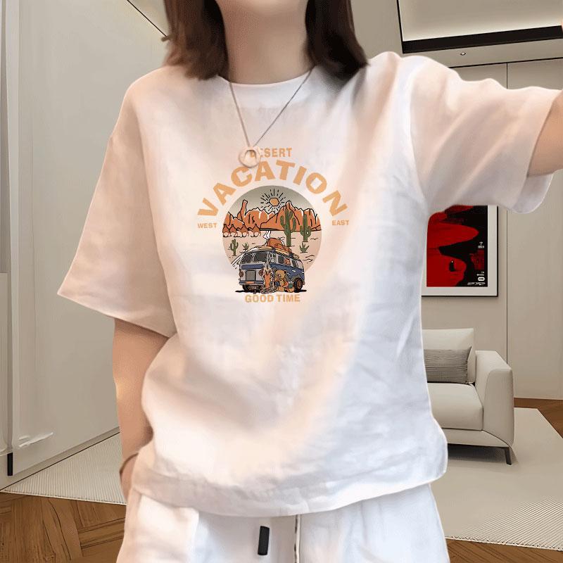 半袖2025新作おしゃれな純綿Tシャツレディース年齢軽減夏スタイルトップス|undefined
