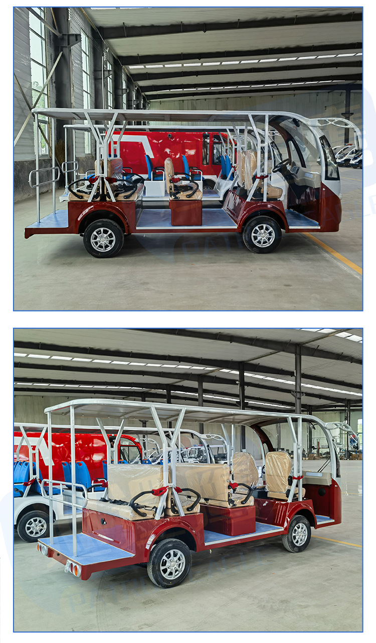 Electric Sightseeing Vehicle 11-Seat Tourist Attraction Shuttle Bus Area Golf Cart Hotel Shuttle Sightseeing Vehicle