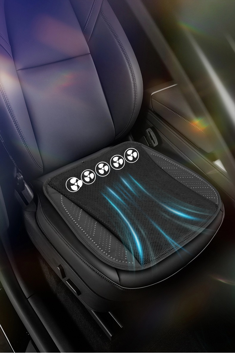 Car Seat Cushion, Summer Cooling and Ventilating Seat Cushion, Breathable and Heat-Dissipating, Household USB Fan Seat Cushion, Car Ice Silk Cooling Cushion