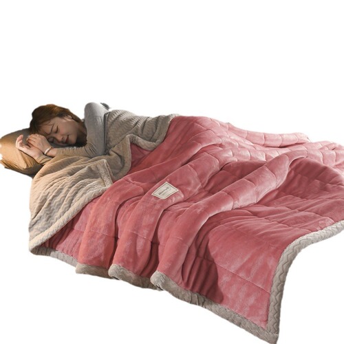 Winter milk velvet double-layer thickened blanket quilt lamb velvet coral velvet blanket flannel nap cover blanket wholesale