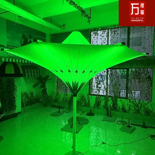 Outdoor Parasol Courtyard Beach Umbrella Hotel Swimming Pool Solar Light Umbrella Advertising Umbrella Creative Colorful Lights Flower Umbrella