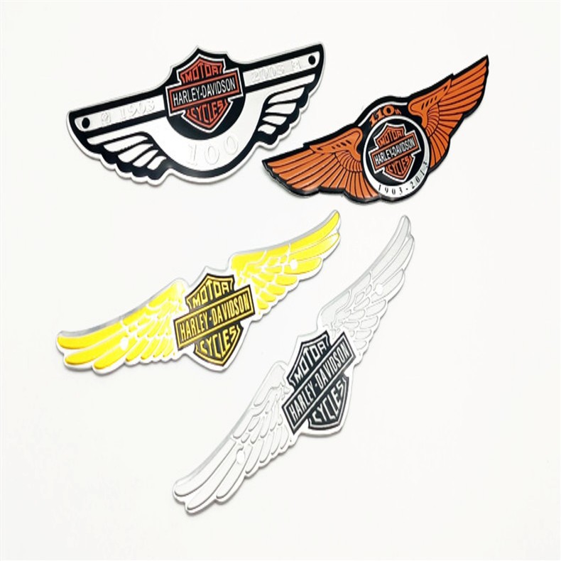 Harley motorcycle metal modification emblem, personalized wing stickers, anniversary commemorative decals, electric vehicle body decoration stickers