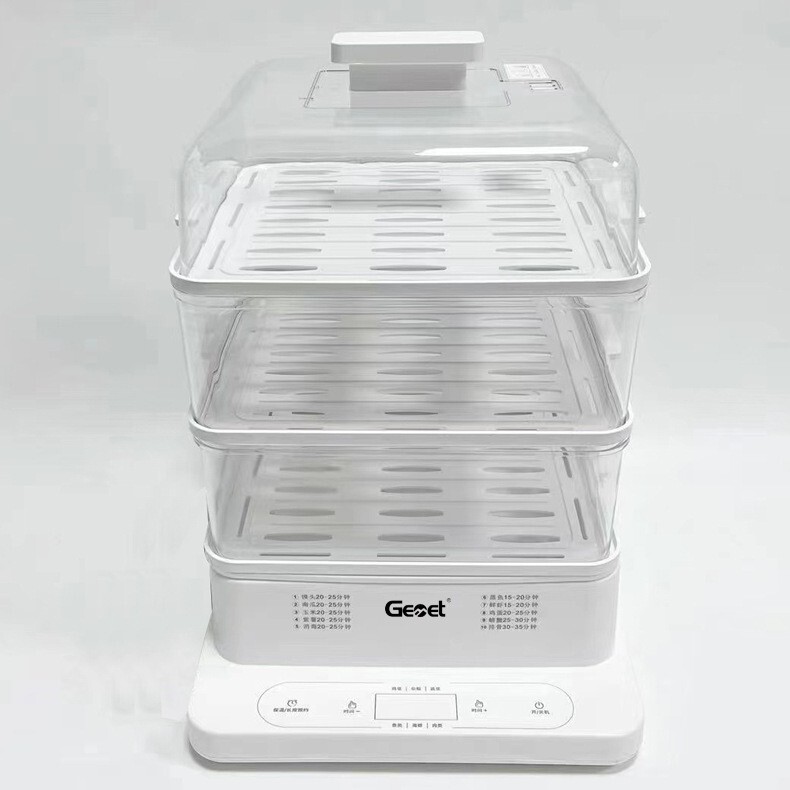 Chigo 電気蒸し器 24L 大容量家庭用三層多機能電気蒸し器小型可視透明蒸し器卸売|undefined