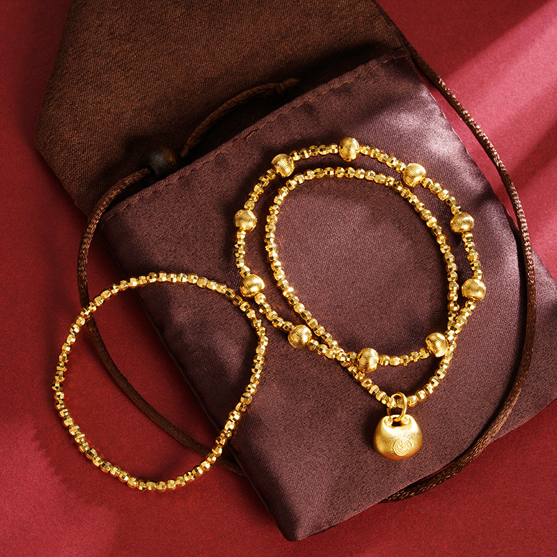 Brazalete de perlas de oro de arena, bolsas retro lujosas, joyas de perlas láser populares, accesorios Yiwu al por mayor transfronterizos