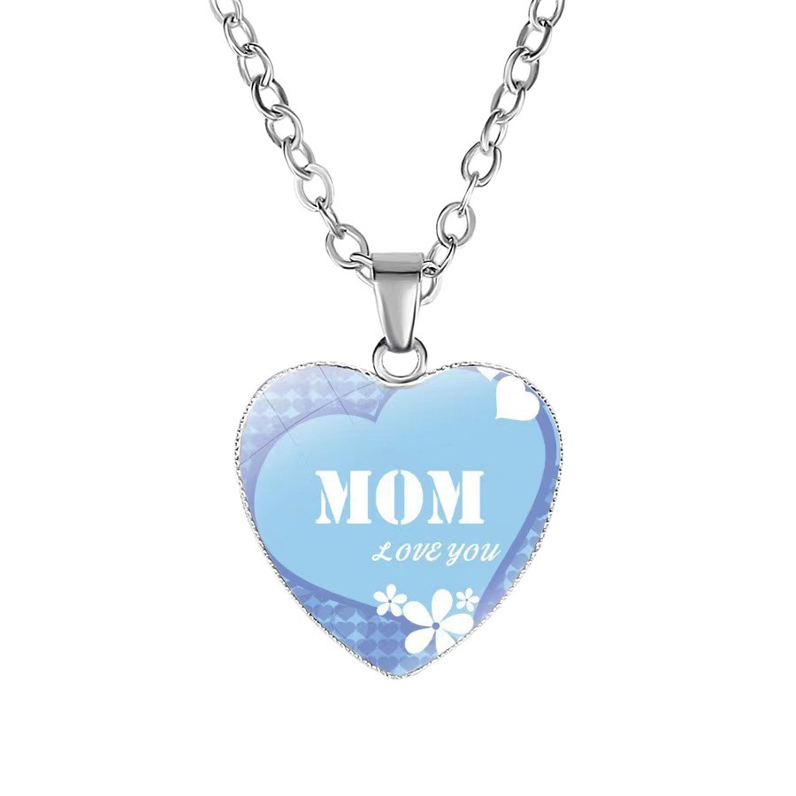 Joyas transfronterizas amor de mamá colgante en forma de corazón coreano simple regalo de vacaciones moda collar universal mujer image 5