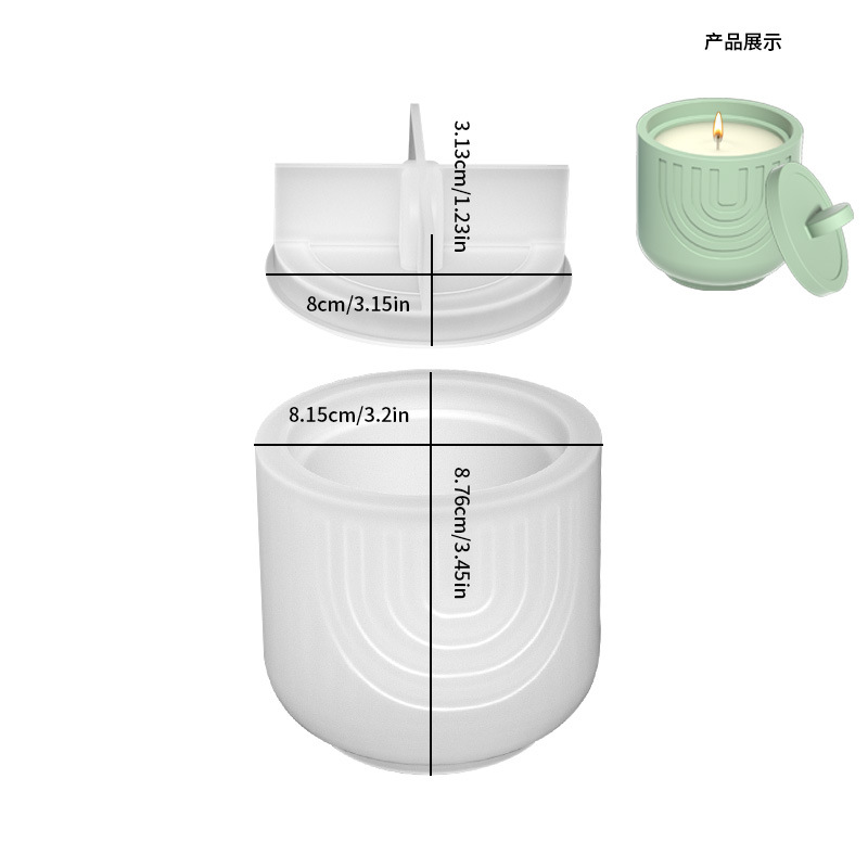 3 DIY cemento vela taza en maceta molde de silicona ins estilo simple botella redonda con tapa tarro epoxi