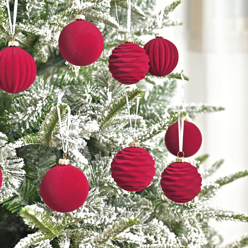 植毛ボールクリスマスボール濃い系ベルベットクリスマスボールクリスマスクリスマスツリー装飾品アマゾンクロスボーダー新製品|undefined