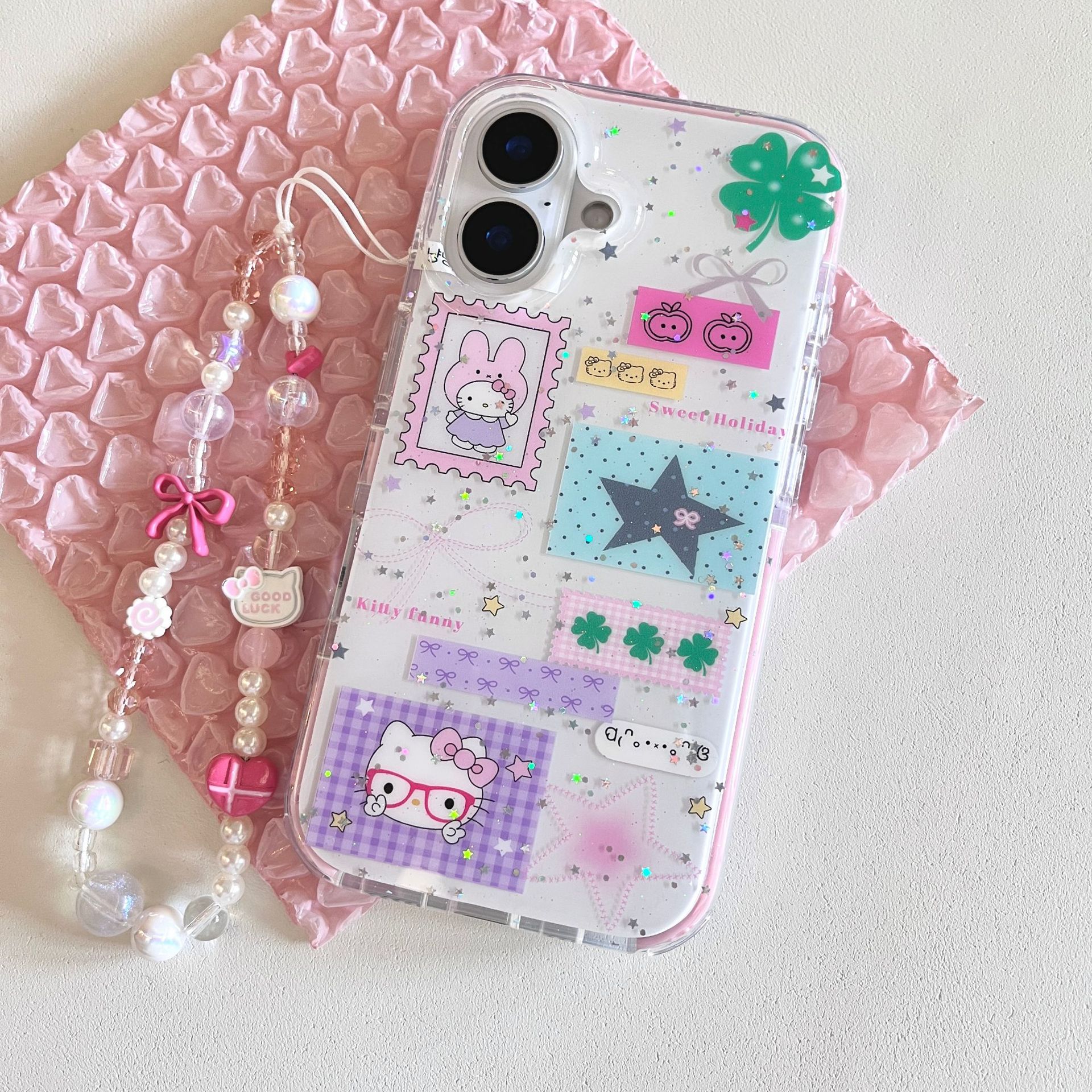 Empalme estrella de trébol de cuatro hojas de nicho para Apple 16ProMax funda para teléfono móvil 15Pro cadena 14/13 nuevo 15PM