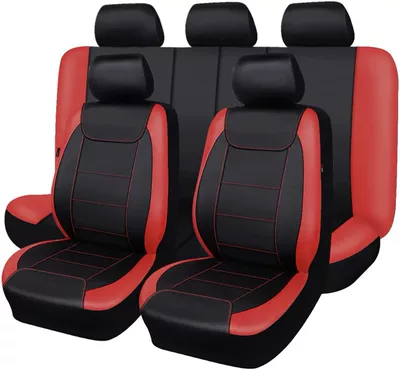 Universal seat cover – Seat Covers for Export, Amazon - red-with-black-accents-2-piece-set-front-single-seat