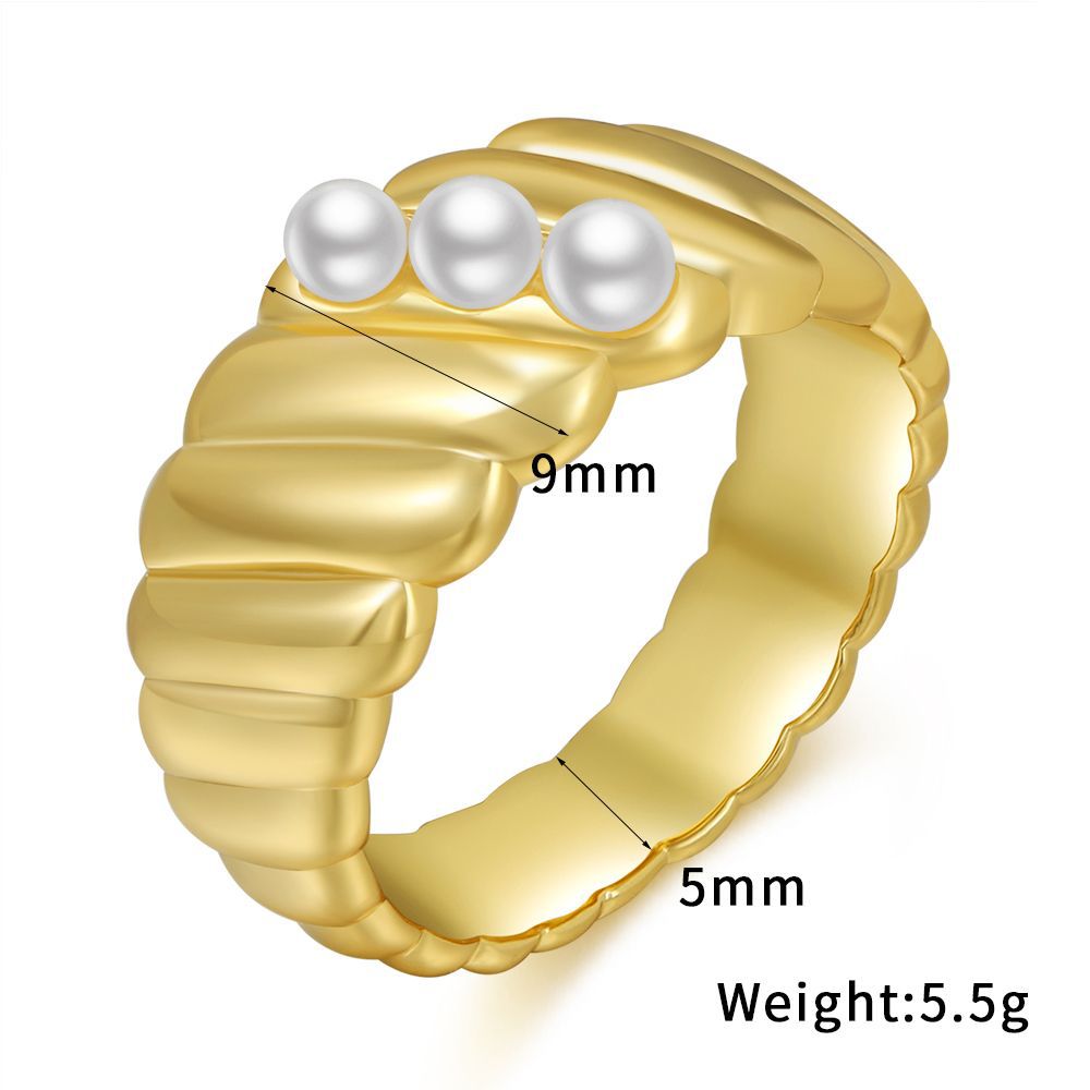 Wholesale Jewelry Baroque Pearl Copper Ring Nihaojewelry display picture 9