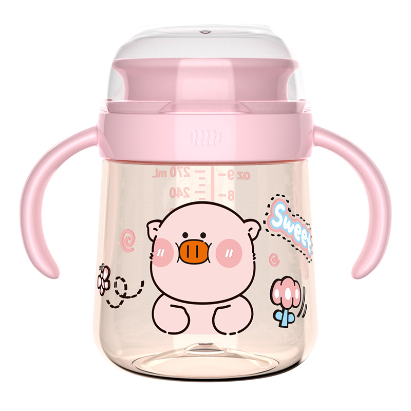 Taza de agua para niños, taza de aprendizaje para bebés, botella de agua para bebés y niños pequeños, taza de boca a prueba de caídas y fugas, productos maternos e infantiles al por mayor