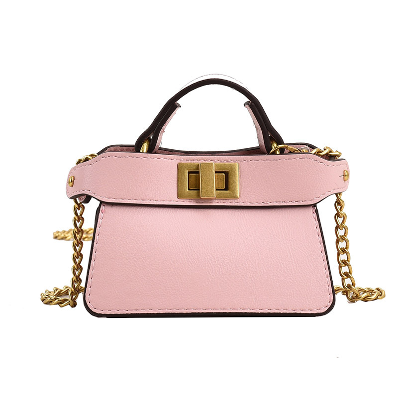 Cadena de moda bolso para niños estilo occidental mini cinturón bufanda de seda bolso de niña con cerradura de doble cara bolso de accesorios para niños y niñas