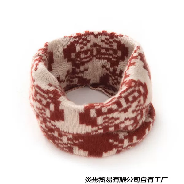 Wholesale cross-border autumn and winter new warm knitted cashmere scarf with jacquard neck warmer, unisex, versatile and comfortable