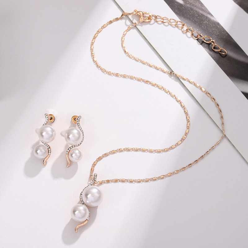 Casual Pearl Alloy Artificial Rhinestones Women's Jewelry Set 1 Set display picture 2