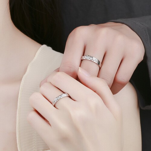 s925 sterling silver Pixiu couple ring ins fortune transfer cold wind relief three-dimensional simple plain ring ring