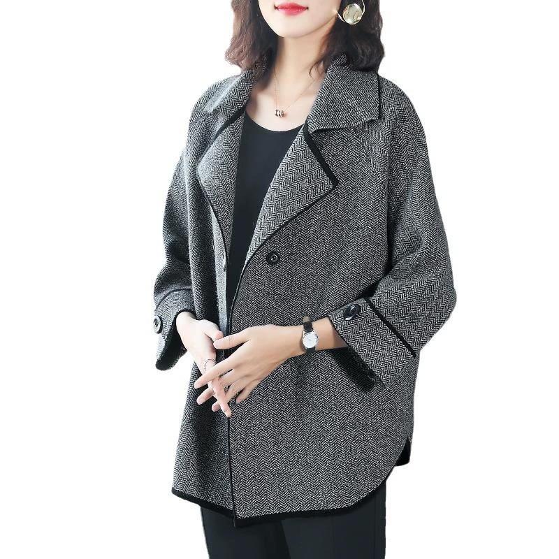 Woolen coat, spring jacket, suit, plus size, increased thickness, western style