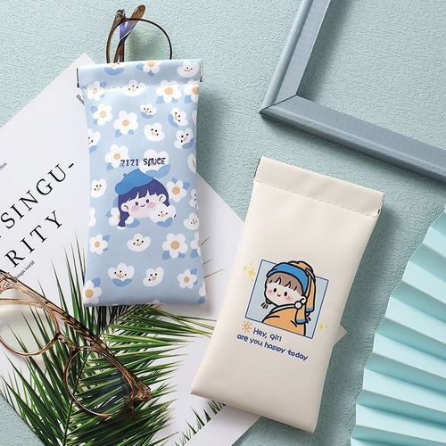 Fashion Minimalist Korean High-End Style Sunglasses Case Durable Shockproof Anti-Fall Portable Women's Sunglasses and Prescription Glasses Storage Bag