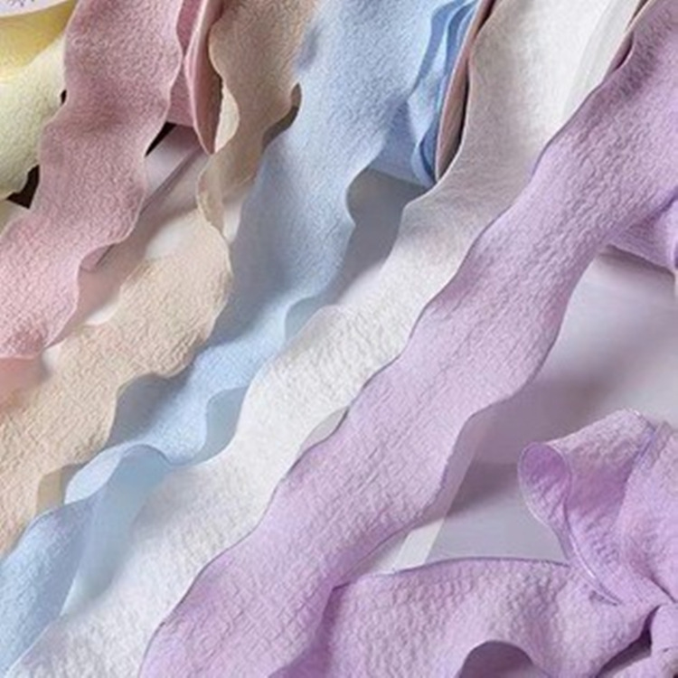 2.5褶皱丝带 鲜花蛋糕鱼尾纱带烘焙包装礼品盒绑带蝴蝶结diy花边