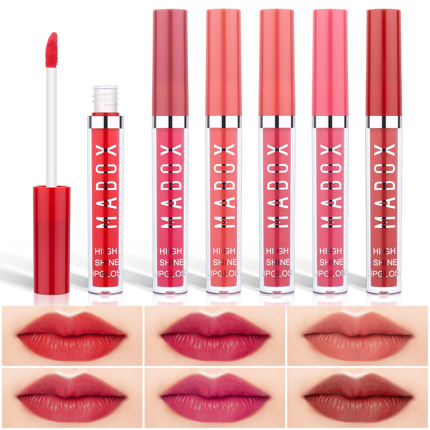 MABOX Velvet Liquid 6-lipstick set Matte non-stick Cup Lip gloss Lip gloss Lip Gloss Makeup wholesale undefined