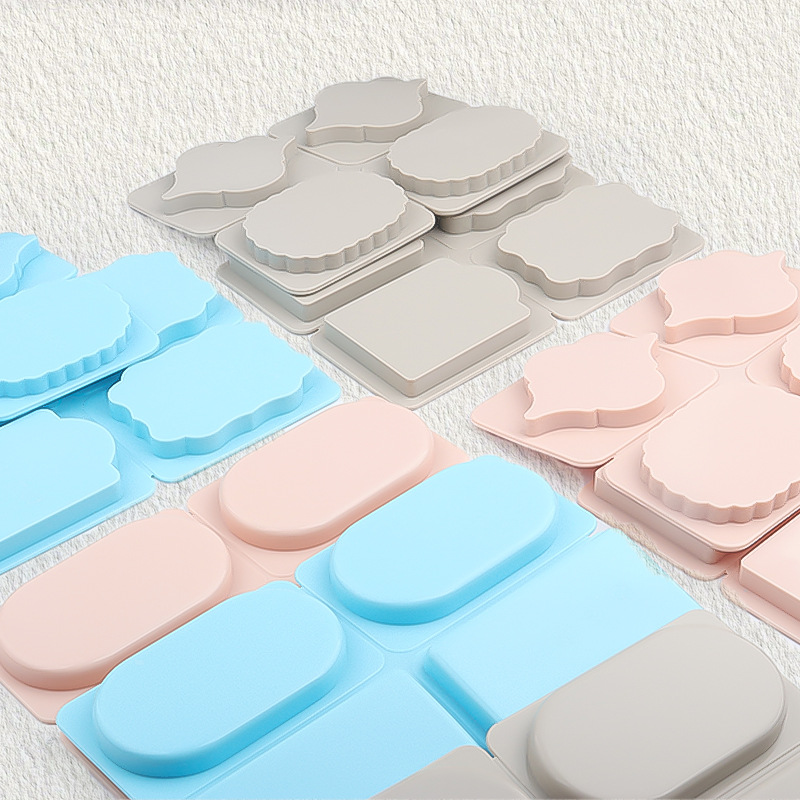 Molde de cera 6 con diamante 4 con elíptico cuadrado marca vieja K perfumada barra magnética molde de jabón hecho a mano molde de silicona DIY