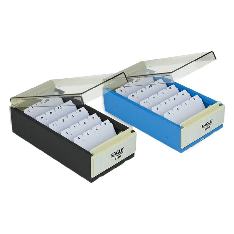 Коробка для визиток Yiergao 818M, средний размер, прозрачная коробка для хранения визиток, с возможностью быстрого поиска визиток, включает разделительные карточки, вмещает 600 визиток