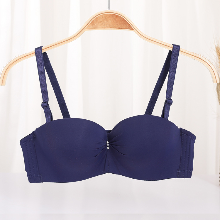 Fábrica de stock de 1 / 2 taza de sujetador de mujer brillante sin marca de ropa interior ajustable sujetador pequeño