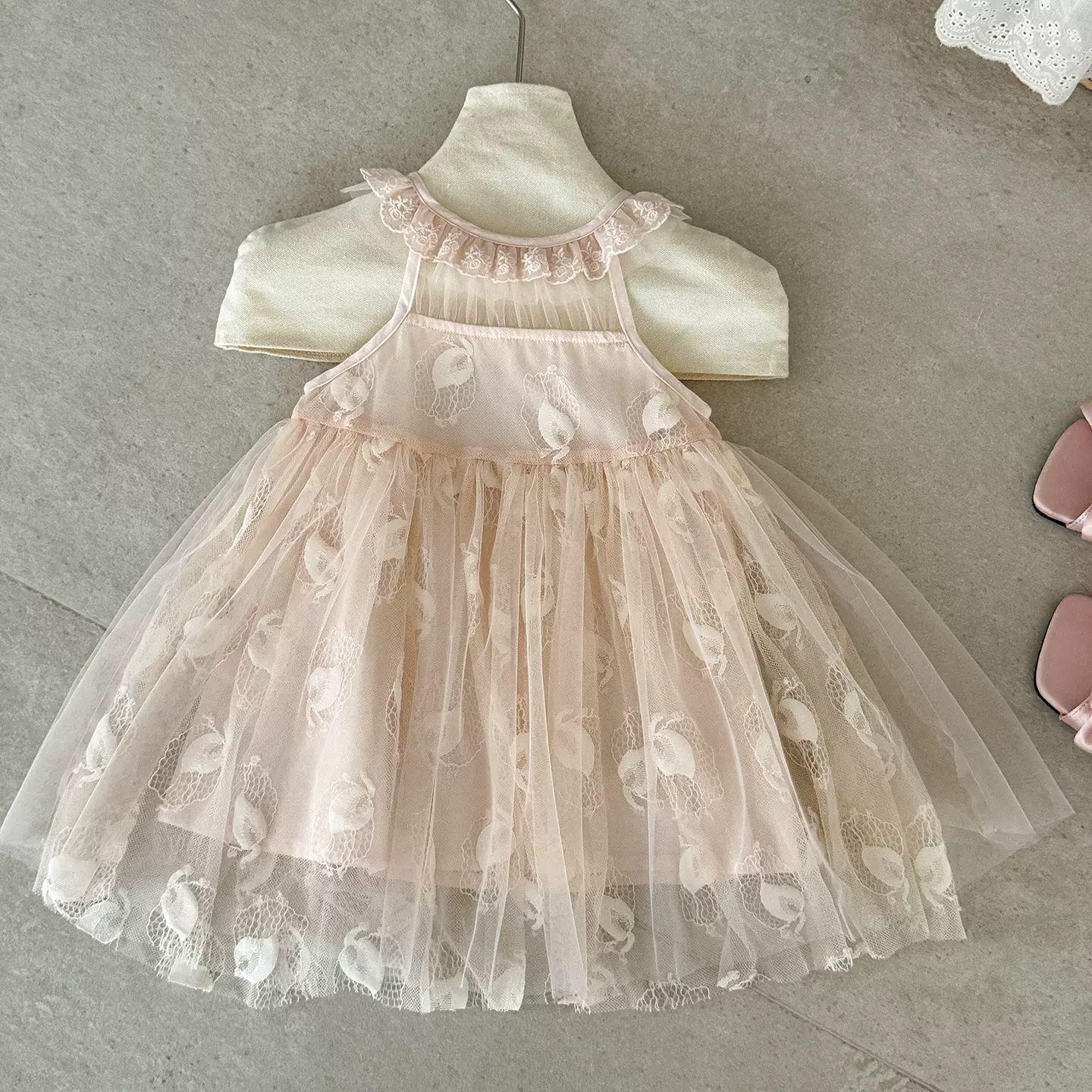 韩系女童夏季连衣裙婴幼儿宝宝甜美网纱背心裙小童透气公主裙夏装