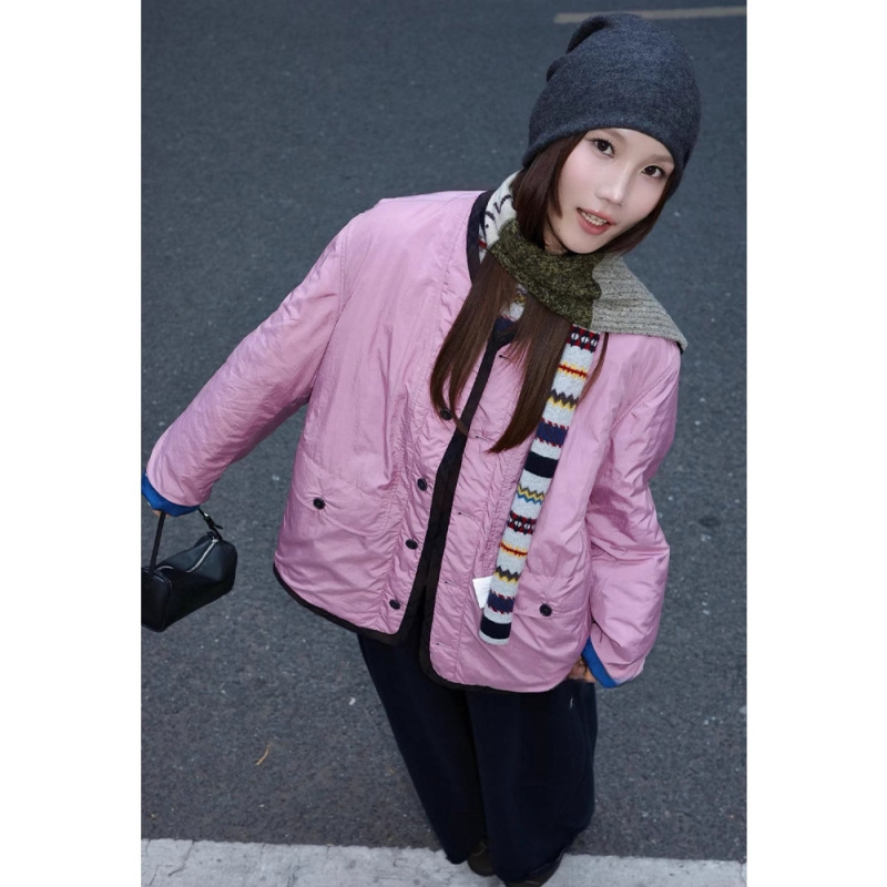 Designer Printed Quilted Reversible Cotton Jacket for Women 2026 Early Spring New Color-Blocking Coat Top 1124 Four Yuan Designer Printed Quilted Reversible Cotton Jacket for Women 2026 Early Spring New Color-Blocking Coat Top 1124 Four Yuan
