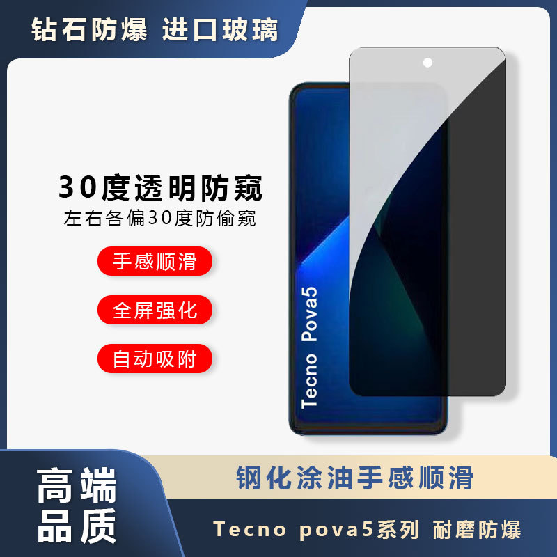 Suitable for Xiaomi poco m6pro mobile phone film 30 degrees Peep-proof no black edge poco f5pro half screen transparent film