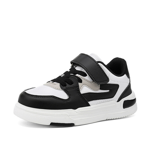 Cross-border Bestselling Children's Sneakers for Boys and Girls, 2024 Spring Collection, Leather Panel Shoes for Middle-Aged Children, Casual Shoes